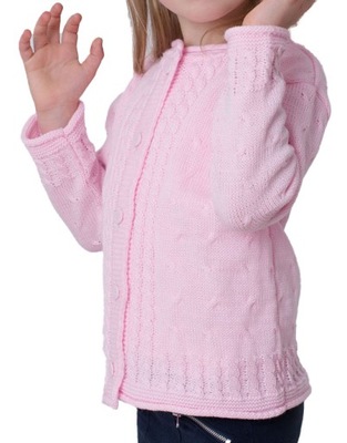 Różowy Sweterek Dziewczęcy Rozpinany 74