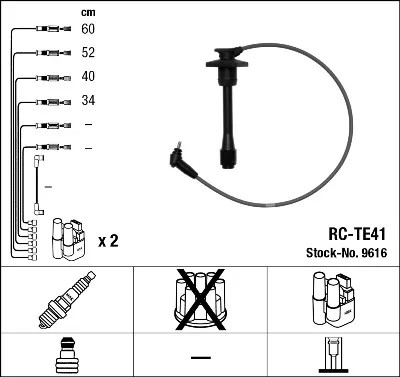 NGK 9616 CABLE DE ARRANQUE RC-TE41 TOYOTA COROLLA  