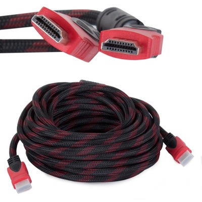 KABEL PRZEWÓD HDMI 1.4 4K 3D UHD 10m MIEDŹ 48 bit