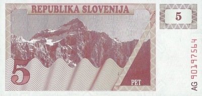 Słowenia - 5 Tolarjev - 1990 - P3 - St.1