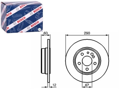 DISCOS DE FRENADO 2 PIEZAS PARTE TRASERA MERCEDES S W140 2.8-3.4D 03.91-10.98 BOSCH  