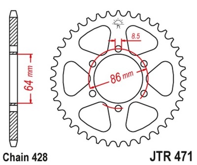 JT KRUMPLIARATIS GALINĖ 471 45 KAWASAKI KE 125 '76-87', KE 175 '76-78' (47145JT) ( 