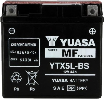 YUASA YTX5L-BS 12V 8,4AH 135A - АКУМУЛЯТОР МОТОЦИКЛЕТНИЙ