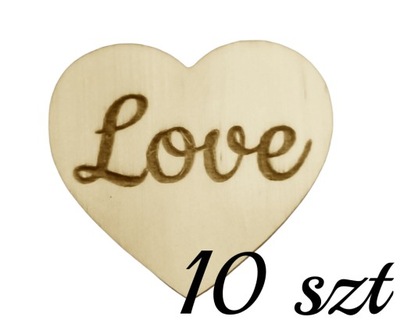 Drewniane serduszko Love 10 szt
