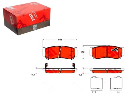 Гальмівні колодки гальмівні hyundai задня h1 santa fe 01-12 trw фото №1