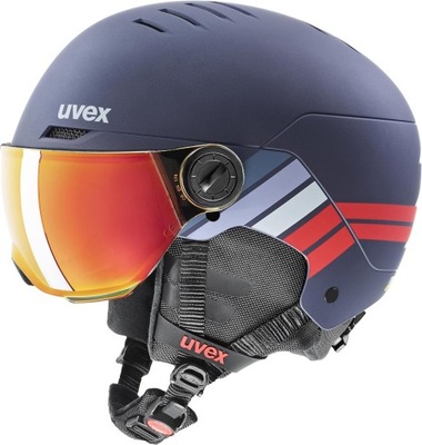 Kask Uvex Rocket Jr Visor navy-red stripes mat r. 51 - 55 cm