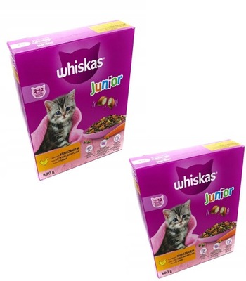 WHISKAS JUNIOR KURCZAK Kruche Paszteciki 2x 800G