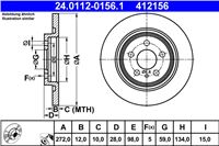 ATE DISCO DE FRENADO PARTE TRASERA 272X12 P CITROEN C8 02-/FIAT ULYSSE  