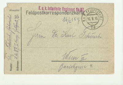 318/ Feldpost 1915