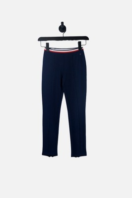 TOMMY HILFIGER GRANATOWE LEGGINSY ZAMKI (8-9L)