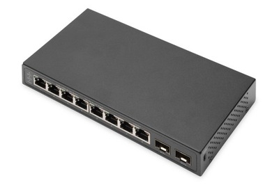 Digitus DN-80067 Switch 8x RJ45 Gigabit, 2x SFP, 20Gbps, czarny