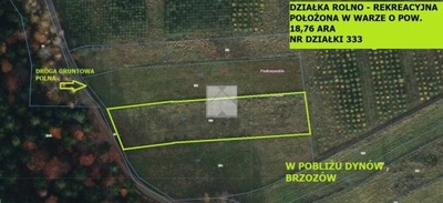 Działka, Wara, Nozdrzec (gm.), 1876 m²