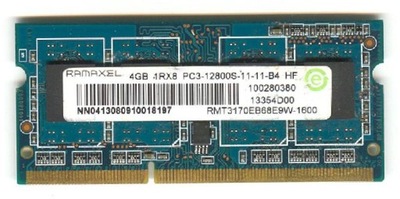 OKAZJA DDR3 4GB RAMAXEL 1Rx8 PC3-12800S-11-11-B4