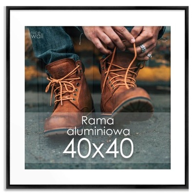 Czarna Ramka kwadratowa Rama aluminiowa 40x40 cm