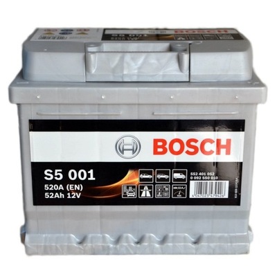 АКУМУЛЯТОР BOSCH S5 001 52AH 520A