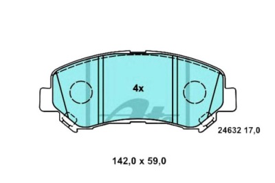 Ate 13.0470-5752.2 набір гальмівних колодок гальмівних, гальма дискові фото №1