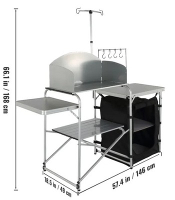 Stół kuchenny kempingowy składany 1 Szafka