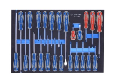 KOMPLEKTAS WKRETAKOW 24 CZ. KRZYZAKI PH1-PH3 PLOKŠTI 3-10MM T6-T30 KING TONY 