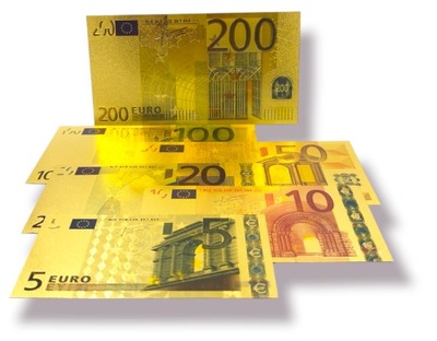 EURO Kolekcjonerski Zestaw Banknotów Pozłacanych CERTYFIKAT