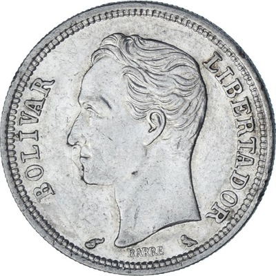 Moneta, Venezuela, Bolivar, 1960, AU(50-53), Srebr
