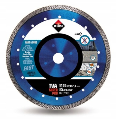 RUBI TVA 125mm TARCZA DIAMENTOWA DO GRESU PŁYTEK