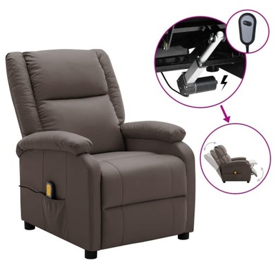 vidaXL Elektryczny fotel masujący, brązowy,