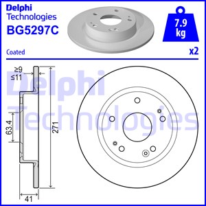 ДИСКИ ТОРМОЗНЫЕ ТОРМОЗНЫЕ DELPHI BG5297C