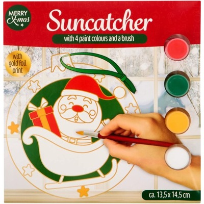 Witrażyk MIKOŁAJ W SANIACH ŁAPACZ SŁOŃCA ŁAPACZ SNÓWI