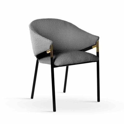 Krzesło FANCY BUKLA szary/ noga czarna - nowoczesny design do salonu