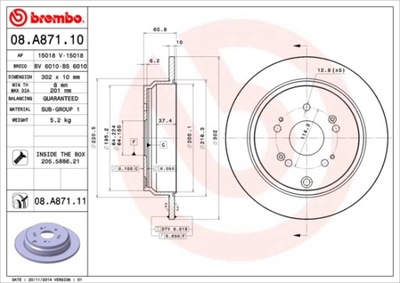 ДИСК ТОРМОЗНОЙ BREMBO BRE 08.A871.11