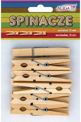 Spinacze klamerki drewniane naturalne 7,2 cm 12 szt mini ozdobne