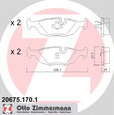 ZIMMERMANN BMW E30 TRINKELĖS GAL. 20675.170.1 