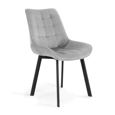 Krzesło COLIN welurowe szare 53x61x88 cm HOMLA
