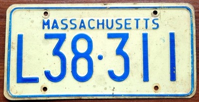 Massachusetts - tablica rejestracyjna z USA