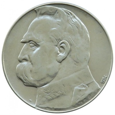 10 złotych Piłsudski 1934, stan 2+, Strzelecki