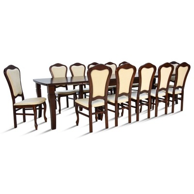 Duży stół 100x160/400 cm rozkładany 12 krzeseł