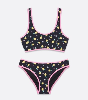 NEW LOOK CZARNY DÓŁ OD BIKINI PRINT 9XV XTR__152-158