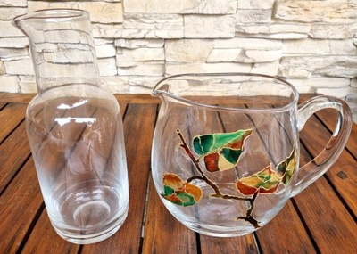 Dzbanek karafka szklane ręcznie malowane szkło
