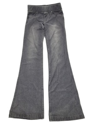 Szare spodnie młodzieżowe dziewczęce dzwony H&M r. 146 (10-11 lat)