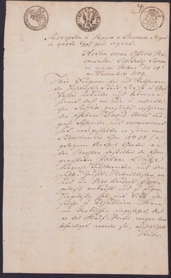 Pruski dokument fiskalny Leszno (Lissa) z 1789 r