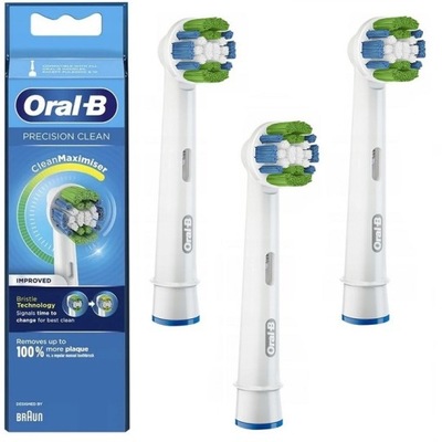 3x Końcówka Oral-B Precision Clean do Szczoteczki Elektrycznej Oryginał