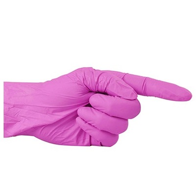 Rękawiczki nitrylowe różowe - rozmiar M