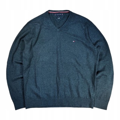 Sweter Bawełniany TOMMY HILFIGER z Kaszmirem XXL