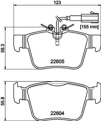 HELLA 8DB 355 025-881 KOMPLEKTAS TRINKELIŲ HAMULCOWYCH, 