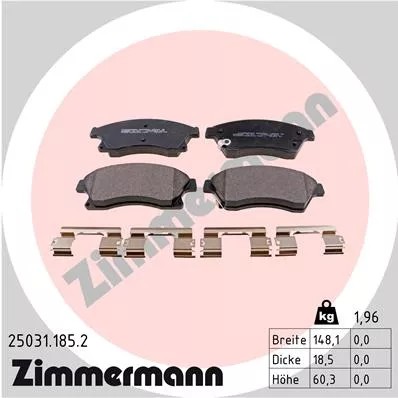 ZIMMERMANN 25031.185.2 KOMPLEKTAS TRINKELIŲ HAMULCOWYCH, 