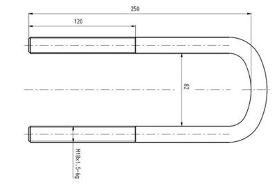 Скоба рессора man m18x1,5x81x250 фото №1