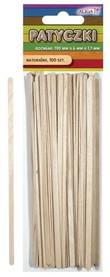 Patyczki bezbarwne drewniane wąskie 100 szt