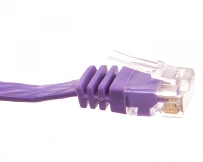 Kabel płaski patchcord U/UTP kat.6 fioletowy 2m