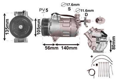 VAN MAZGAS KOMPRESORIUS KONDICIONAVIMO OPEL ASTRA G ASTRA G CLASSIC ASTRA H 