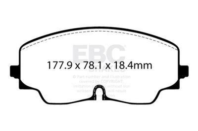 Гальмівні колодки перед ebc yellow audi s3 8v | golf viii r 357mm dp42448r фото №1